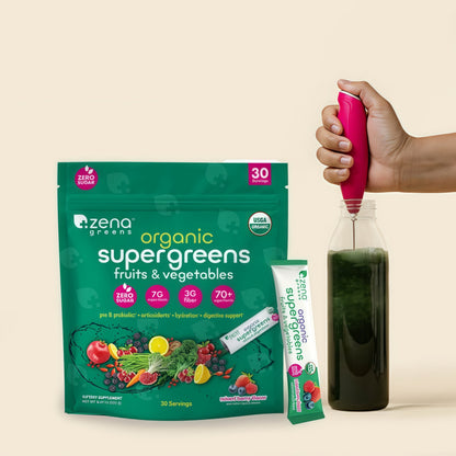 Zena Nutrition Organic Super Greens Powder 30 Drink Mix Packets
